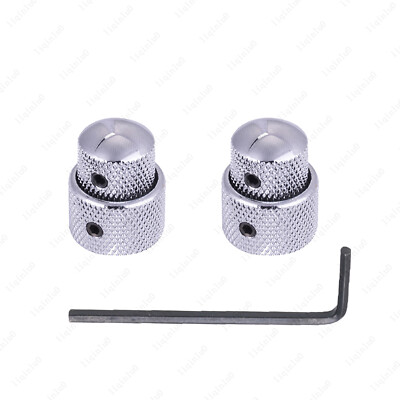 Dual Concentric Metal Control Volume Tone Knobs Double Stacked Knob Soild Shaft