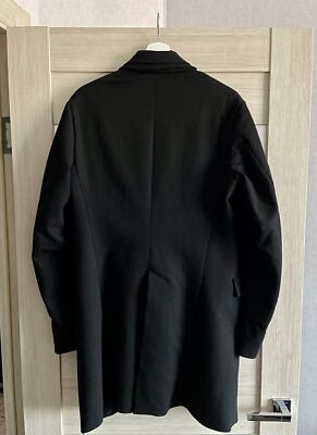 Masnada Black Double Breasted Anatomical Long Layered Coat | eBay