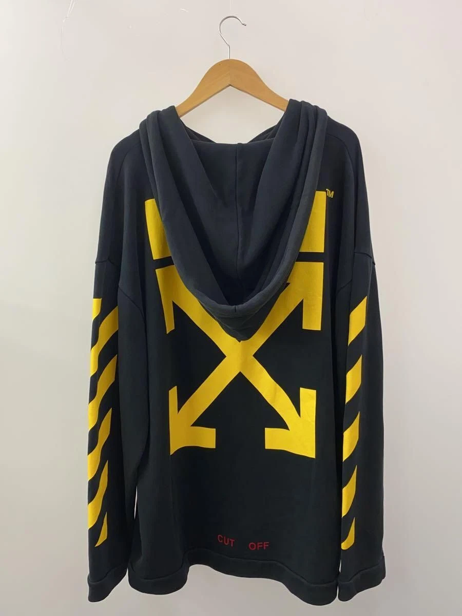 FELPA CON CAPPUCCIO OFF WHITE S COTONE Nera Usata