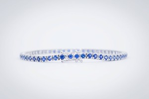 Esclusivo Bracciale Tennis Anniversario Fidanzamento Uomo Donna Oro E Zaffiri Ebay