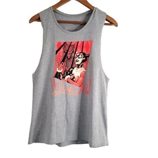 Six Flags Batman Tank Top M He Loves Me Workout Sleeveless Crew Neck WOMEN'S