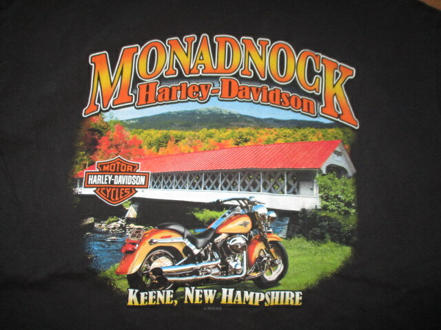 T shirt HARLEY DAVIDSON MOTORCYCLES 2010 Keene NEW HAMPSHIRE (2XL) MONADNOCK