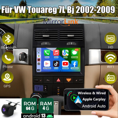 Autoradio Apple CarPlay Android 13 GPS Navi Für VW Touareg 7L Bj 2002-2009