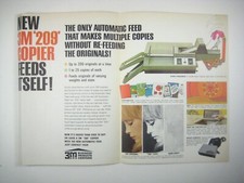 3M 209 Copier Vintage Print Ad 2 Pages 1968 Automatic Feed CREASE