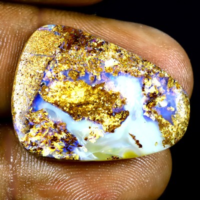 17,75 KT verzierte Form (26 x 19 mm) mehrfarbig australisch Koroit Massiv Opal