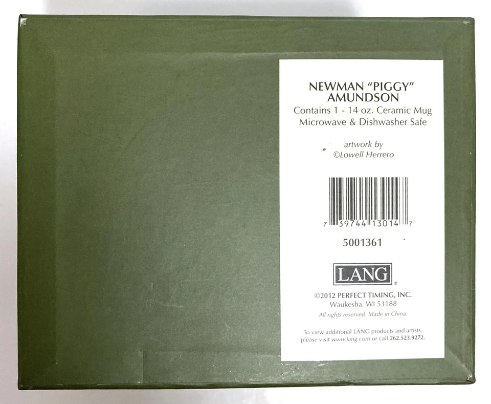 Taza de cerámica con flores de pensamiento de gato de esmoquin de 14 oz con caja de regalo a juego Lang 2012 Foto 3 de 4