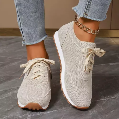 Damen-Schnürschuhe Freizeit atmungsaktiv Mode Sport Fitness Laufschuhe Gehen - Bild 5 von 14