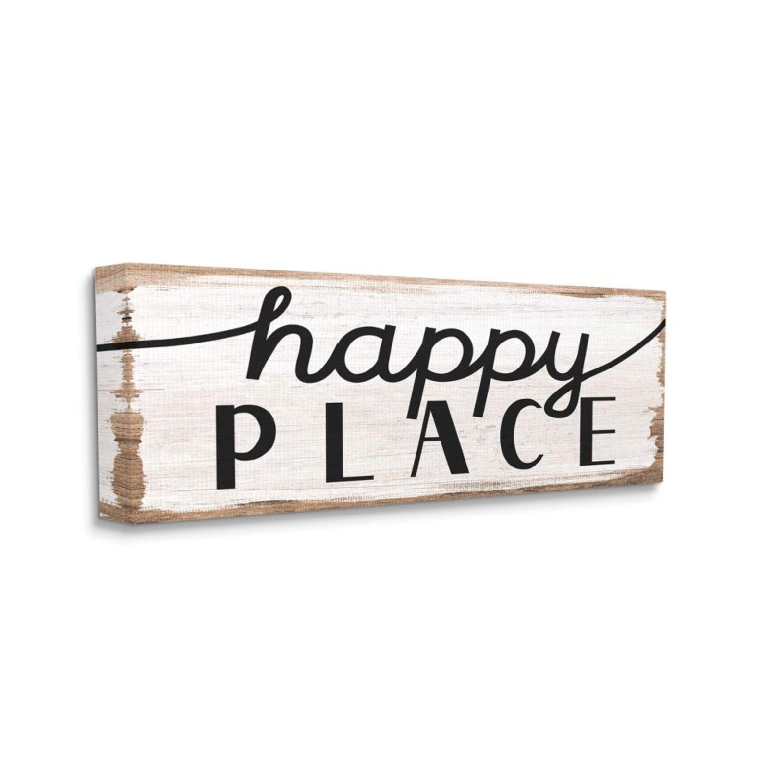 Rustic Charm Happy Place Distressed Sign Canvas Daphne Polselli Wall Art, 13 ...