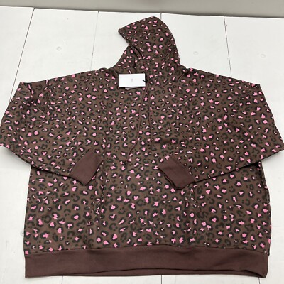 Daisy Street Brown Cheetah Print Hoodie Women s Size 4XL NEW