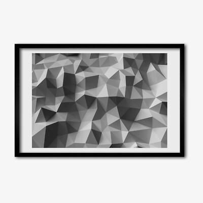 Tulup Bild MDF gerahmte Wand Dekor 60x40cm Abstraction Dreiecke