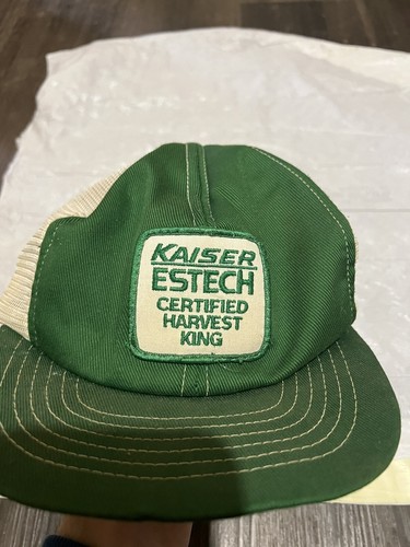 Vintage kaiser estech certified harvest king hat snap back farm agriculture