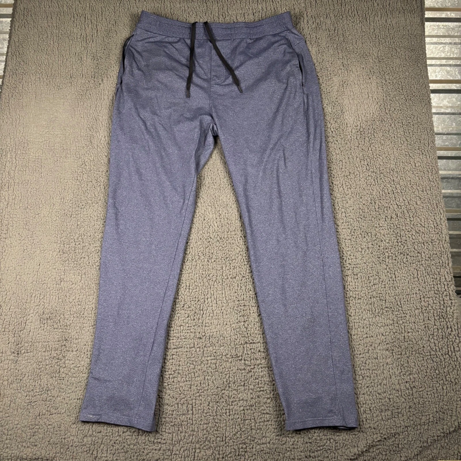 Public Rec Mens Pants 40x35* Heather Blue Drawstring Stretch Performance Jogger