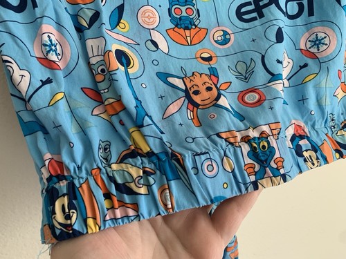S/M Juniors Disney Parks Epcot Reimagined Button Tie Shirt Figment Ratatouille - Picture 5 of 8