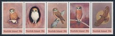 1984 NORFOLK ISLAND BOOBOOK OWL STRIP OF 5 FINE MINT MNH