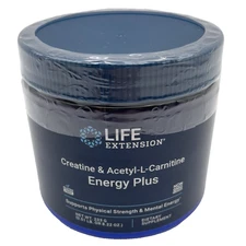 Creatine & Acetyl-L-Carnitine Energy Plus Life Extension 5000 mg Exp 10/2026 NEW