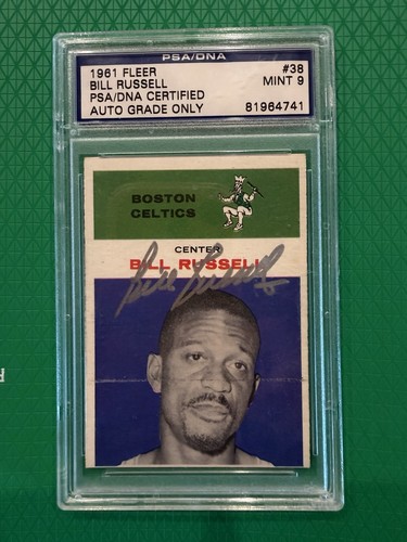 1961-62 Fleer - Bill Russell #38 Signed Autographed