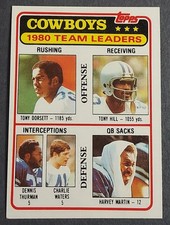 1981 Topps - Team Leaders Tony Dorsett, Tony Hill, Harvey Martin #376 (RC)