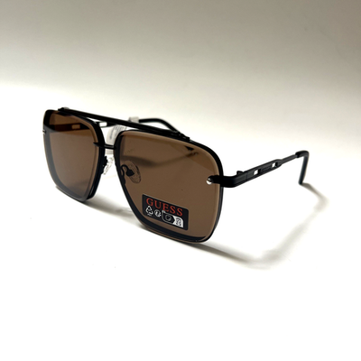 *NWOT* GUESS | Aviator Shield | Black & Mirror Gold | Sunglasses New Original GUESS Double Bridge Aviator Sunglasses GO00065  main image 2
