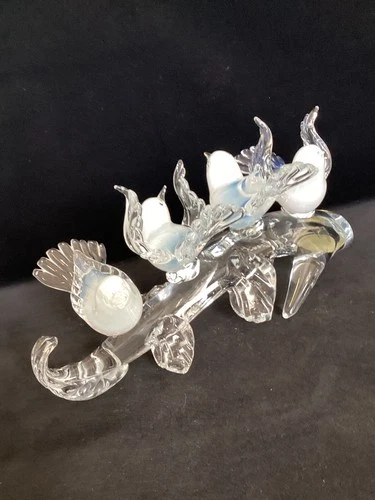 Murano Renato Anatra LARGE Four Birds On Branch SIGNED