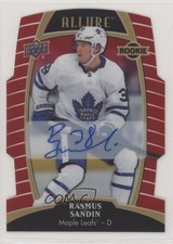 2019 Upper Deck Allure Rookies Red Rainbow 168/349 Tier 1 Rasmus Sandin Auto au7
