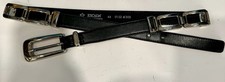 ESCADA Black Leather Belt With Silver Buckle And Hardware Size 44