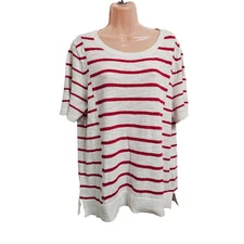 LOFT Casual Top Women Size XL White Cotton blend