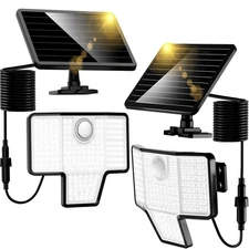 Kasonic Solar Outdoor Motion Sensor Lights, 6500K Super Bright, 2000LM Securi...