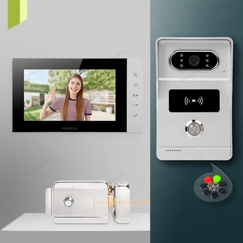HOMSECUR 7" Video Doorphone Intercom Door Bell Night Vision Monitoring Security