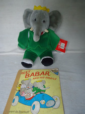 RARE Vintage 1988 GUND 14" BABAR THE ELEPHANT (Kind, Wise, King) Velvet Stuffie