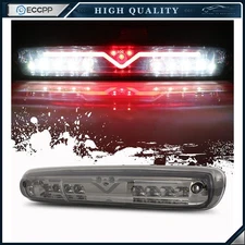 Full LED Third Brake Light Rear Lamp For 07-13 GMC Sierra Chrome Housing Smoke