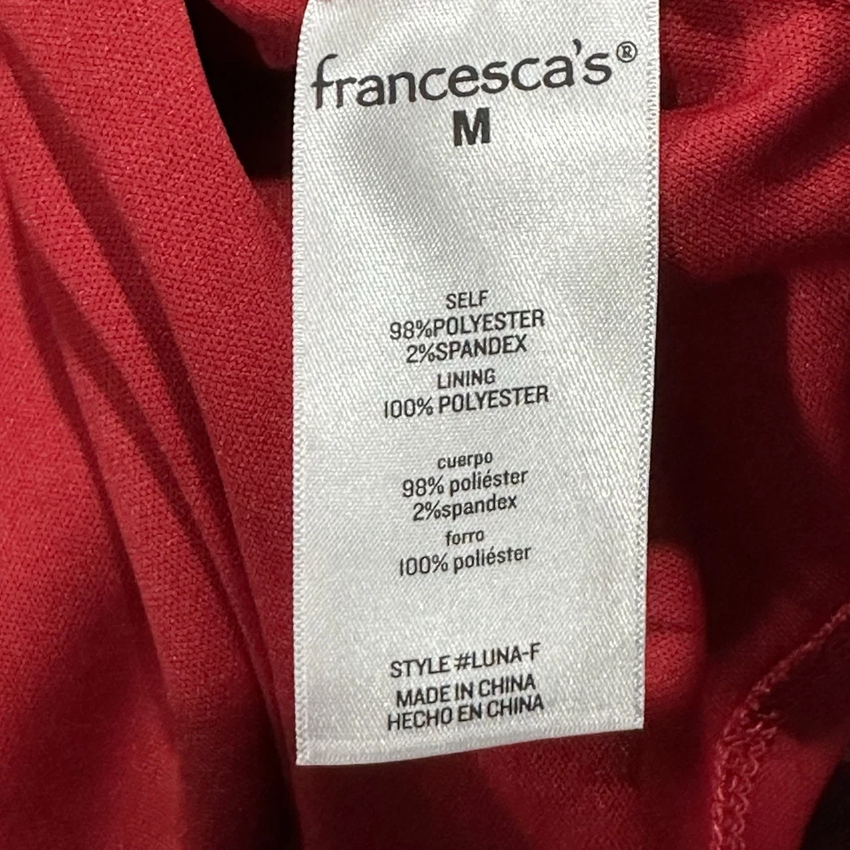 Francesca's Dress Women's M Scottish Plaid Red Mini Sleeveless Dress Holiday - Image 4 of 4