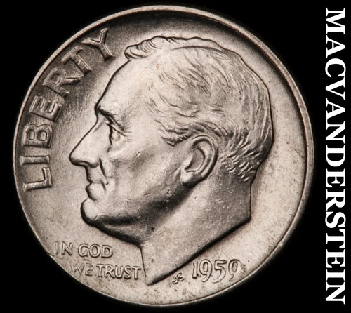 1959-D Roosevelt Dime- Silver Choice Gem Brilliant Uncirculated Luster #i3684