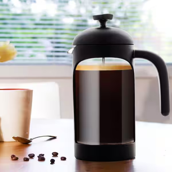 OVENTE 34oz 4-Cup Black French Press Coffee Maker Black