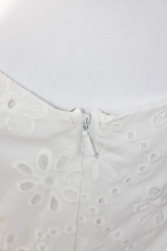 Mono Alice McCall para mujer de algodón con estampado floral cruzado cuello alto blanco talla 2 Foto 4 de 4