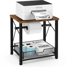 Label Holder for Rolls and Fan-Fold Labels, Wooden Thermal Label Holder for D...