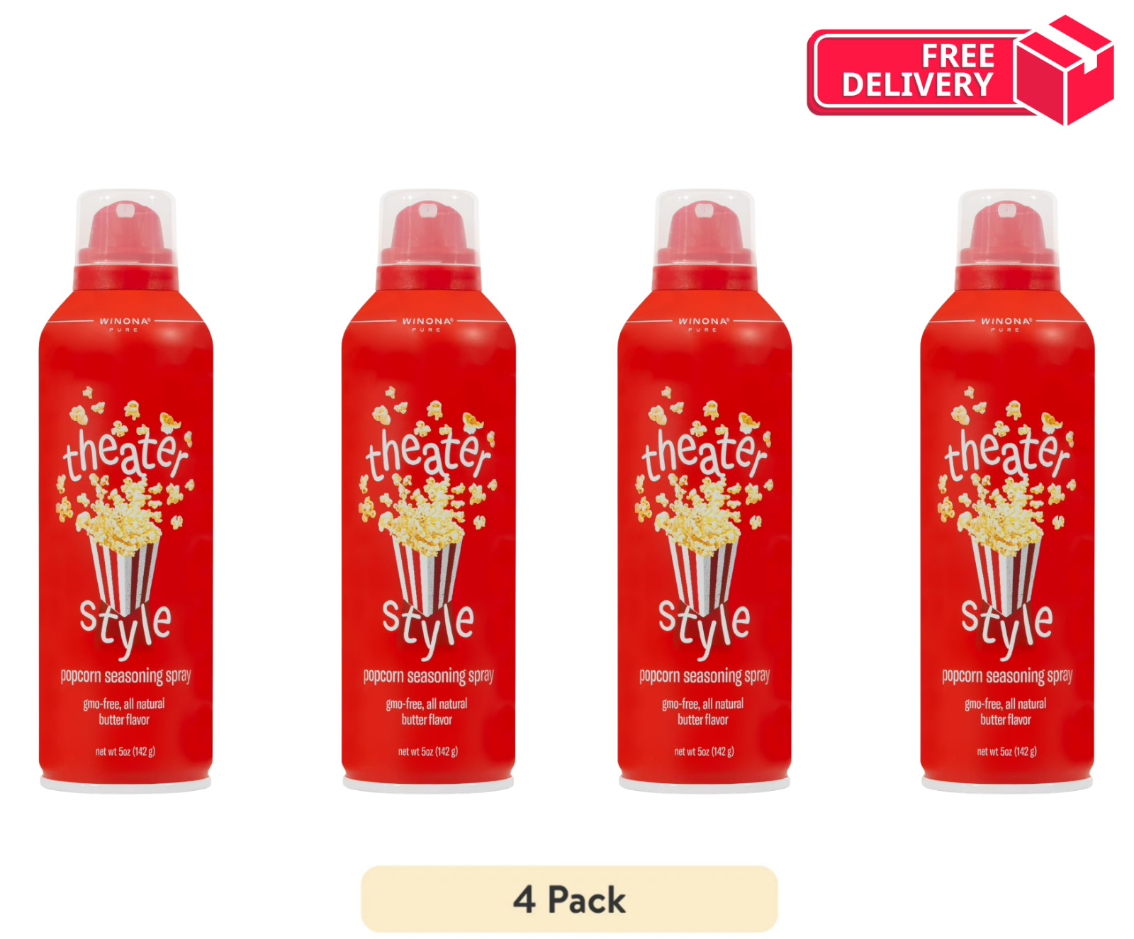 4 pack Winona Pure Theater Style Popcorn Spray 5oz - Butter Fast delivery