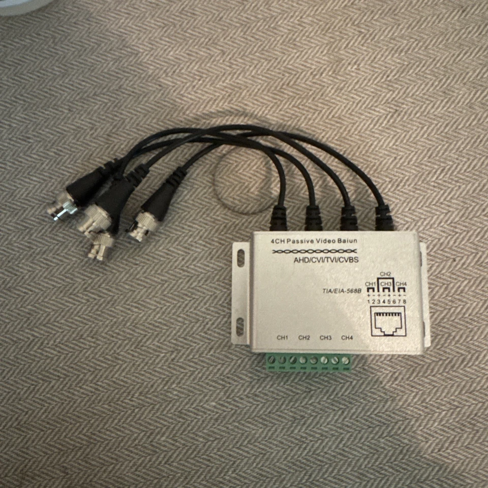 4CH Passive HD Video Balun transceiver BNC RJ45 UTP Cable Converter - Image 2 of 4