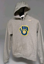 Nike Milwaukee Brewers MLB Cooperstown Collection Hoodie Gray NWOT