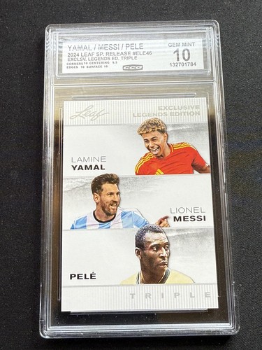 Yamal / Messi / Pele 2024 Leaf Triple Legends CCG 10 RC