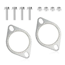 2PCS Exhaust Gasket  4PCS Exhaust Bolts,3" 2-Bolt Exhaust Flange Gasket Replace