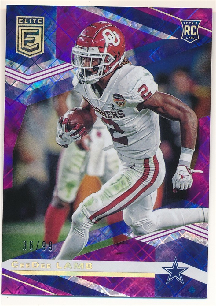 CEEDEE LAMB 2020 PANINI ELITE #111 RC ROOKIE PURPLE COWBOYS MINT SP #36/99