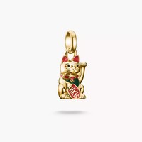 Thomas Sabo Charm AnhäNger Winkekatze Silber Vergoldet Kaltemail CC1260-427-7