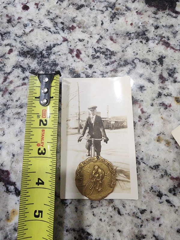 TOC Cycle Trades of America Award Bicycle FOB Pendant Charm And Pic Of RECIPIENT