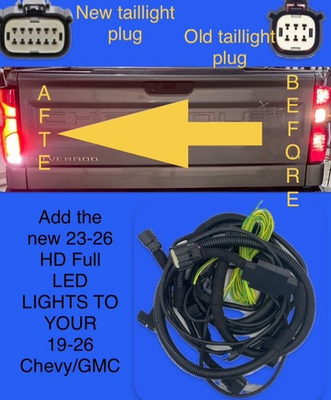 #ad 2019 26 Chevrolet 1500 3500 Tail Light Harness Truck To New 2024 26 LED $299.99