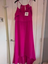 True Decadence Petite  Pink Dress Drop Hem Size 16 (C)