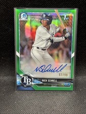 Nick Schnell 2018 1st Bowman Draft Chrome Green Refractor Auto 57/99