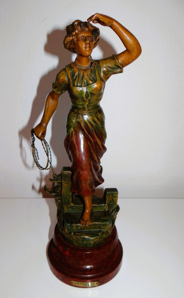 SCULPTURE EN RÉGULE ancien le couple sur socle. EUR 100,00 - PicClick FR