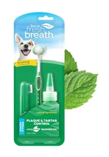 TropiClean Fresh Breath Dog Oral Care Kit -Complete Dog Toothbrush and