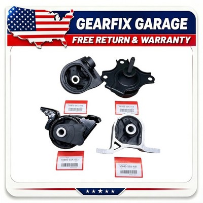 NEW 4PCS Motor Mount For 01-05 Honda Civic 1.7L w/ Auto Trans A6595 A6591 A6588
