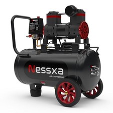 Ultra Quiet Air Compressor, 1.5HP 4.52 CFM, Max 115 PSI Oil-Free Air 8 Gallon